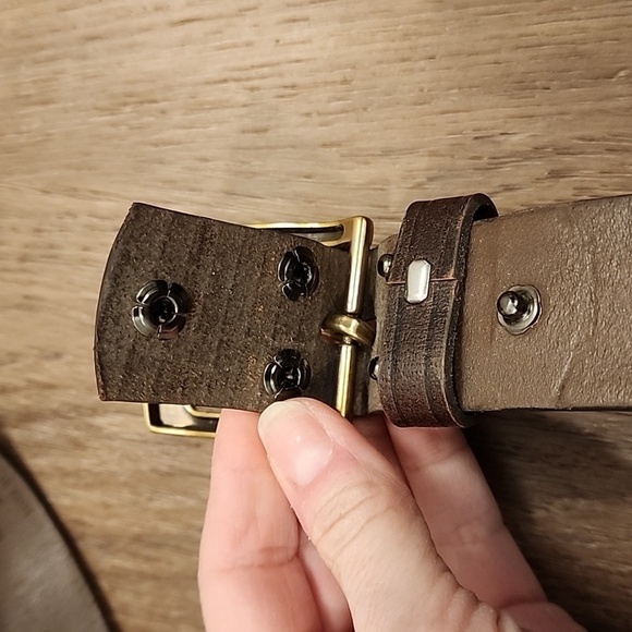 Wrangler Belt Genuine Leather Western Style Removable Buckle Stamped 38 - Picture 5 of 7